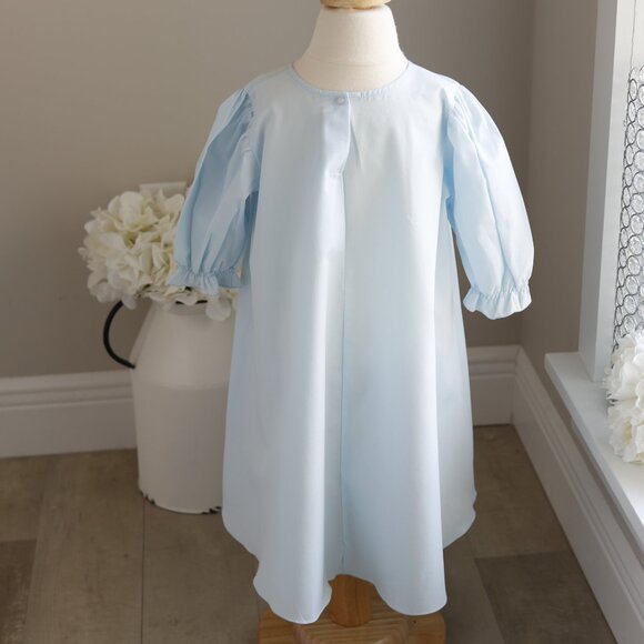 Smocked Dress Long Sleeve Bishop White & Blue w/Embroidery Will'beth Size 2 NWT - Picture 9 of 9
